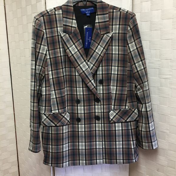 Nwt Apt. 9 Cara Santana plaid blazer size 14 - Picture 1 of 10